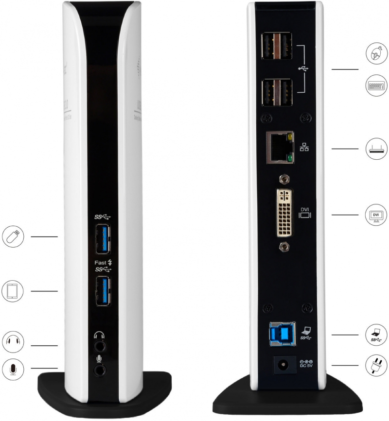i-tec USB 3.0 Docking Station Advance DVI Full HD + Gigabit Ethernet - obrázek č. 0