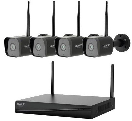 Kamerový systém iGET HOME Wi-Fi NVR N4C4 - Wi-Fi rekordér + 4x kamera (N4C4 HOME) černý - obrázek č. 1