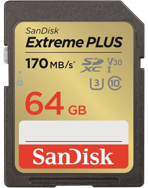 Paměťová karta SanDisk SDXC Extreme Plus 64GB UHS-I U3 (170R/80W) (SDSDXW2-064G-GNCIN) - obrázek č. 0