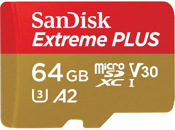 Paměťová karta SanDisk Micro SDXC Extreme Plus 64GB UHS-I U3 (200R/90W) + adapter (SDSQXBU-064G-GN6MA) - obrázek č. 0