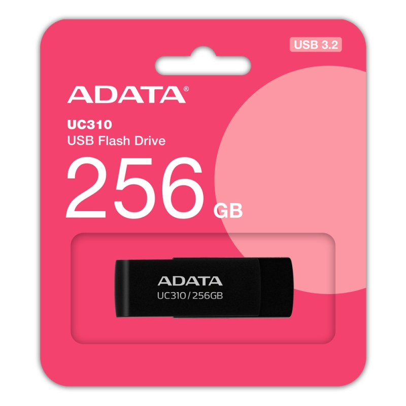Adata Flash Disk 256GB UC310, USB 3.2, Black - obrázek č. 0