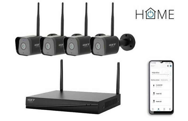 Kamerový systém iGET HOME Wi-Fi NVR N4C4 - Wi-Fi rekordér + 4x kamera (N4C4 HOME) černý - obrázek č. 4