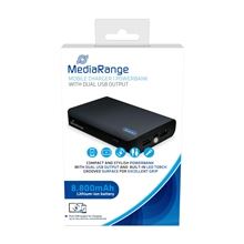 Powerbanka MediaRange - 8800 mAh, 2x USB-A, s led světlem, černá